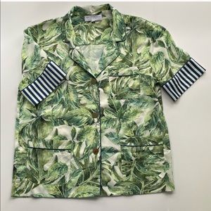 Bed To Brunch Palm Leave Short Sleeve Sleep Shirt